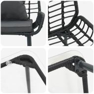 Комплект градинска мебел 4 pcs Черен и кремав полиратан