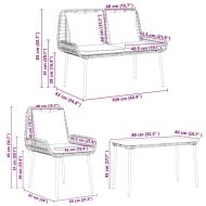 Комплект градинска мебел 4 pcs Черен и кремав полиратан