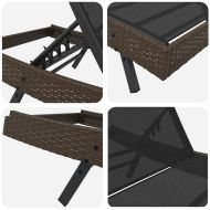 Шезлонг 3 бр. полиратан Кафяво