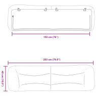 Мека табла за легло Hvar, светлосива, 193 см, плат