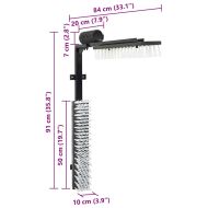 Четки за говеда Регулирума Черен и бял 84 x 10 x 91 см ПВЦ