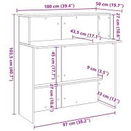 Рецепционно бюро черно 100x50x103,5 cm Инженерна дървесина