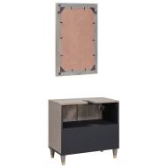 Комплект шкафове за баня 2 pcs Сив Солидно мангово дърво