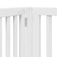 Сгъваема преграда за кучета с врата 4 панела бял 320 см топола