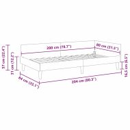 Ъглова рамка за легло Черен 80 x 200 cm текстил