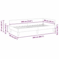 Ъглова рамка за легло Виненочервен 90 x 200 cm текстил