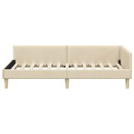 Ъглова рамка за легло Крем 90 x 200 cm текстил