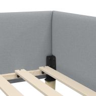 Ъглова рамка за легло Светлосиво 100 x 200 cm текстил