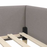 Ъглова рамка за легло Таупе 100 x 200 cm текстил