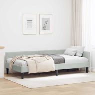 Ъглова рамка за легло Светлосиво 90 см x 190 см Кадифе