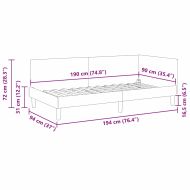 Ъглова рамка за легло Черен 90 см x 190 см Тъкан и шперплат