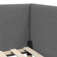 Ъглова рамка за легло Тъмен сив 90 см x 200 см Тъкан и шперплат