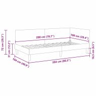 Ъглова рамка за легло Черен 100 см x 200 см Тъкан и шперплат