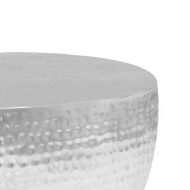 Маса за кафе, кована, сребриста, 100x50x28 см, алуминий