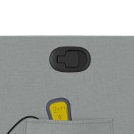 Масажен фотьойл с регулируема облегалка, светлосив, плат