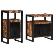 Комплект мебели за баня 2 pcs Солидна рециклирана дървесина