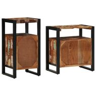 Комплект мебели за баня 2 pcs Солидна рециклирана дървесина