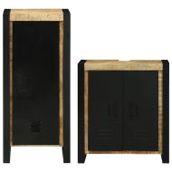 Комплект мебели за баня 2 pcs Кафяво Солидно мангово дърво