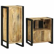 Комплект мебели за баня 2 pcs Кафяво Солидно мангово дърво