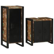 Комплект мебели за баня 2 pcs Солидна рециклирана дървесина