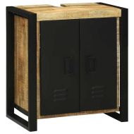 Комплект мебели за баня 4 pcs Кафяво Солидно мангово дърво