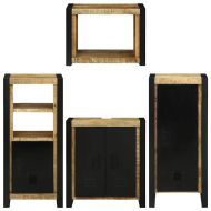 Комплект мебели за баня 4 pcs Кафяво Солидно мангово дърво