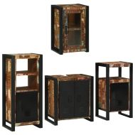 Комплект мебели за баня 4 pcs Солидна рециклирана дървесина
