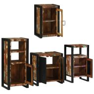 Комплект мебели за баня 4 pcs Солидна рециклирана дървесина