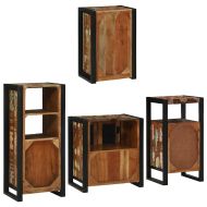 Комплект мебели за баня 4 pcs Солидна рециклирана дървесина