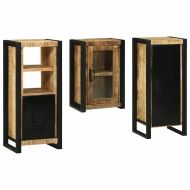 Комплект мебели за баня 3 pcs Кафяво Солидно мангово дърво