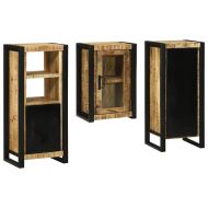 Комплект мебели за баня 3 pcs Кафяво Солидно мангово дърво