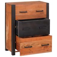 Служебен шкаф с чекмедже 3 pcs Кафяво 110 x 30 x 75 см