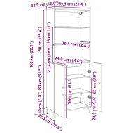Висок шкаф Черния дъб 69,5 x 32,5 x 180 см Инженерно дърво