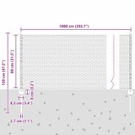 Ограда с пост Сив 0,8 x 10 m Стомана и PVC