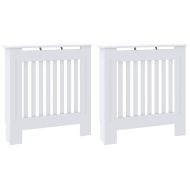 Калъф за радиатор 2 pcs Бяло 78 x 19 x 81,5 см Инженерно дърво