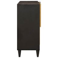 Страничен шкаф с рафт с врата Черен и златен 80 x 33,5 x 75 см