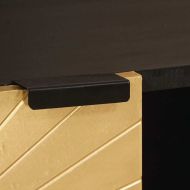 Страничен шкаф с рафт с врата Черен и златен 80 x 33,5 x 75 см