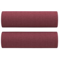 Комплект дивани 2 части с възглавници виненочервен текстил