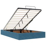 Османска легло с матрак, тъмносиньо, 120x200 см, кадифе