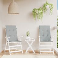 Възглавници за стол 2 бр меланж светлосиви 120x50x4 см плат