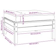 Градински комплект от 3 части, с възглавници, черен, бор масив