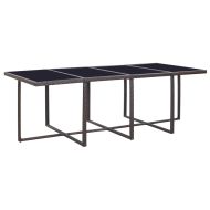 Градински комплект с възглавници, 13 части, кафяв полиратан