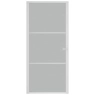 Интериорна врата 93x201,5 см бял мат стъкло и алуминий