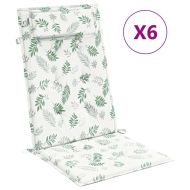 Възглавници за столове с облегалка 6 бр на листа Оксфорд плат