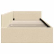 Ъглова рамка за легло с таблото Крем 80 см x 200 см текстил