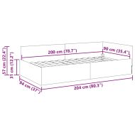 Ъглова рамка за легло Тъмен зелен 90 см x 200 см текстил