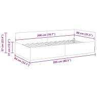 Ъглова рамка за легло Светлосиво 80 см x 200 см Кадифе