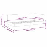 Ъглова рамка за легло с таблото Жълто 80 см x 200 см Кадифе