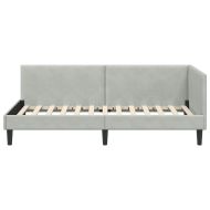 Ъглова рамка за легло Светлосиво 90 см x 190 см Кадифе