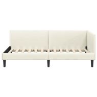 Ъглова рамка за легло с таблото Крем 90 см x 190 см Кадифе